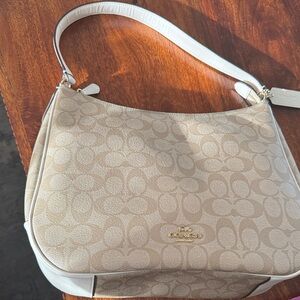 Coach Light Beige Signature Shoulder Bag